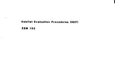 Habitat Evaluation Procedures (HEP) ESM 102
