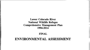 Environmental Assessment: Lower Colorado River National Wildlife Refuges