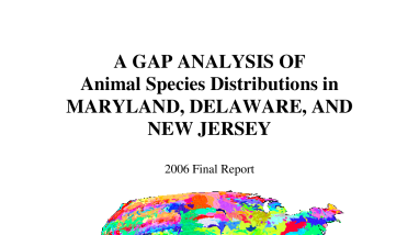 Gap analysis of animal species distributions in Maryland, Delaware, and New Jersey