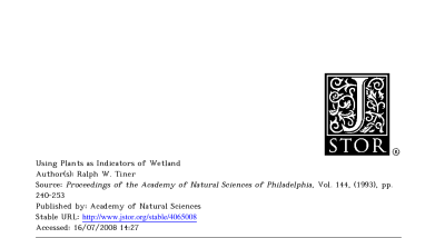 Using plants as indicators of wetlands