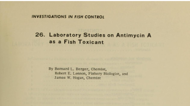 Laboratory studies on antimycin A as a fish toxicant
