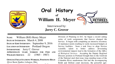 William (Bill) Henry Meyer oral history transcript.
