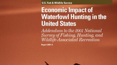 Economic Impact of Waterfowl Hunting in the United States Addendum to the 2001 National Survey of Fishing, Hunting, and Wildlife-Associated Recreation Report 2001-9