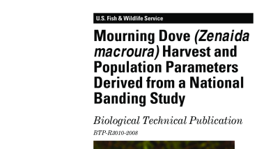Mourning dove (zenaida macroura) harvest and population parameters derived from a national banding survey