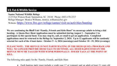 2024 Family Friends and Kids Hunt Regulations