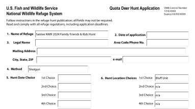 2024 Quota Deer Hunt Application