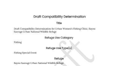 Bayou Sauvage Urban Fishing and Fishing Special Event Compatibility Determination - 2024