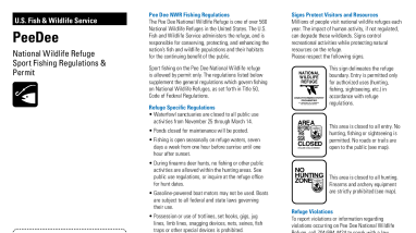 Pee Dee National Wildlife Refuge Sport Fishing Regulations & Permit