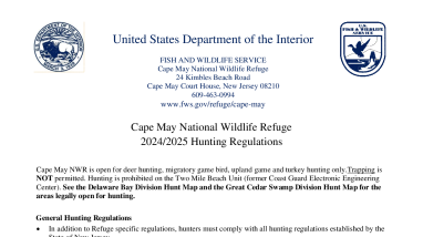 Cape May NWR Hunting Regulations 24-25