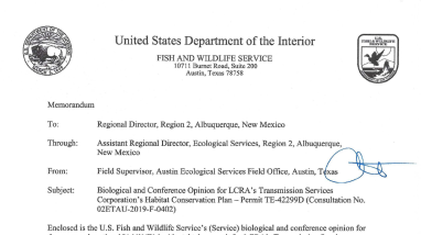 LCRA Transmission Services Corporation Habitat Conservation Plan