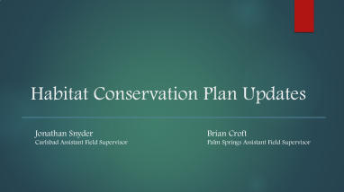 Fall 2024 Tribal Coordination Meeting Habitat Conservation Plan Updates