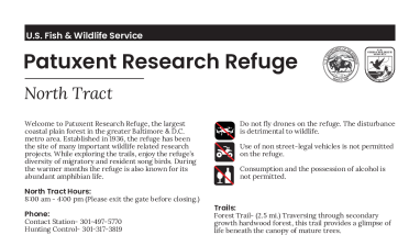 Patuxent North Tract Trail Map and Regs. 2025