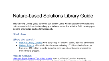 USFWS Library Guide: Nature-based Solutions