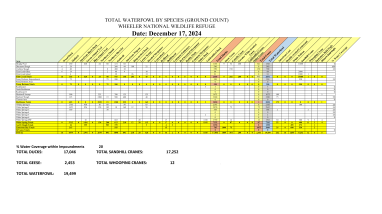 Wheeler NWR Waterfowl Survey 12-17-2024