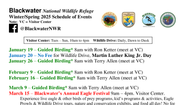 Blackwater NWR Winter/Spring 2025 Events Calendar
