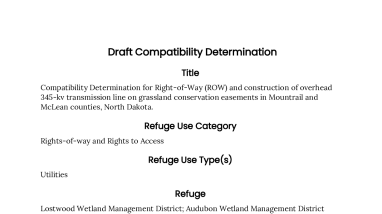 Draft Basin Electric East Loop Compatibility Determination