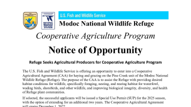 Cooperative Agriculture Announcement Package 2025 - Modoc NWR