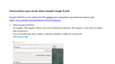 Instrucciones para enviar datos GIS usando Google Earth