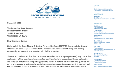 Letter to the Secretary of the Department of the Interior on Rotenone