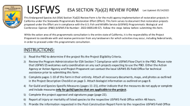 Appendix A: ESA Section 7(a)(2) Review Form