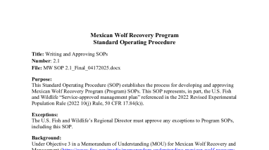 Mexican Wolf SOP 2.1: Writing and Approving SOPs