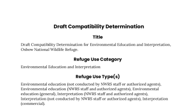 Oxbow NWR CD Environmental Education 2025