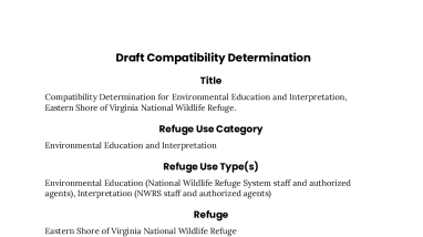 Eastern Shore of Virginia & Fisherman Island Compatibility Determinations