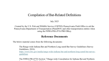 Bat Definitions for Programmatic Consultation and Dkeys - PA