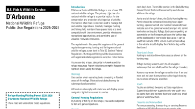 D’Arbonne National Wildlife Refuge Public Use Regulations 2025-2026