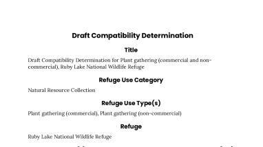 Draft Compatibility Determination for Plant Gathering (commercial and non-commercial) at Ruby Lake NWR