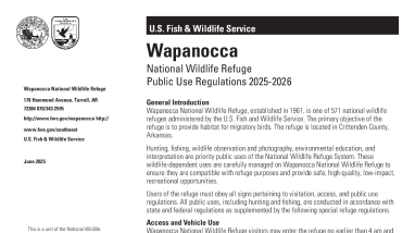 Wapanocca National Wildlife Refuge Public Use Regulations