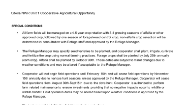 Cibola Bid Special Conditions and Map