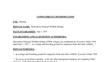 Draft Compatibility Determination for Moosehorn National Wildlife Refuge