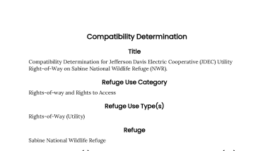 Signed Compatibility Determination for Jefferson Davis Electric Right of Way - Sabine NWR