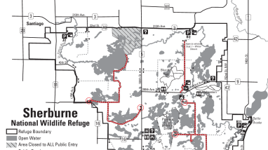 Sherburne NWR Open Service Roads Map September 27, 2025