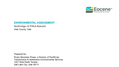 Utah Division of Wildlife Resources NRD-12 FHCA Rebuild Project All Documents