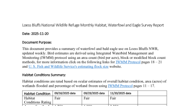 Loess Bluffs Waterfowl Survey 11-20-2025