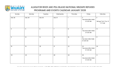 Alligator River and Pea Island NWR Interpretive Program Schedule