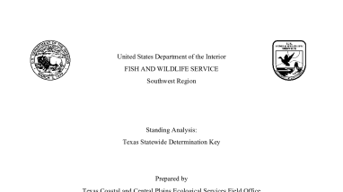 Standing Analysis for the Texas Statewide Determination Key | FWS.gov