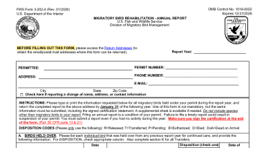 3-202-4 Annual Report Migratory Bird Rehabilitation
