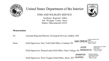 Biological Opinion for the Multi-Bat Species General Conservation Plan for NY, PA, and WV