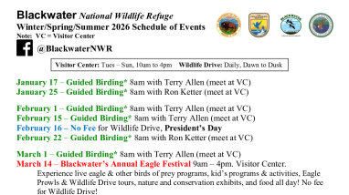 Blackwater NWR 2026 Events Calendar