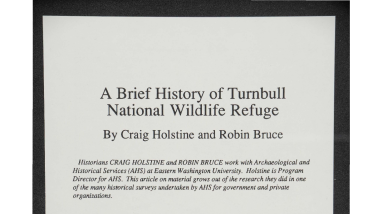 A Brief History of Turnbull National Wildlife Refuge