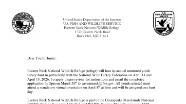 2026 Eastern Neck Youth Turkey Hunt Application