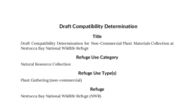 Draft CD Plant Collection at Nestucca Bay NWR