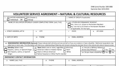 Volunteer Service Agreement (Terrestrial Activities)