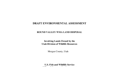 Utah Division of Wildlife Resources Round Valley WMA Land Disposal All Documents 