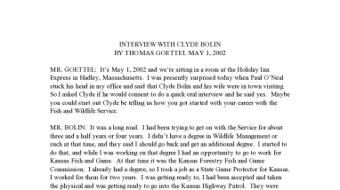 Clyde Bolin Oral History Transcript