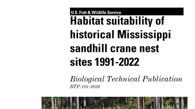 Habitat suitability of historical Mississippi sandhill crane nest sites 1991-2022