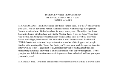 Vernon Byrd Oral History Transcript